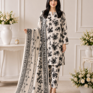 Ivory Noir Blossom Printed Lawn 3-Piece Unstitched Suit.png