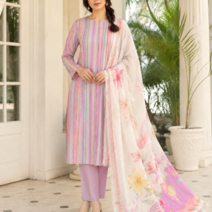 Pastel Candy Stripe Lawn 3-Piece Unstitched Suit